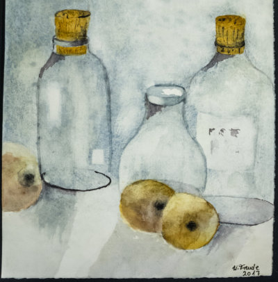 Aquarell 21 x 32 cm - Flaschen