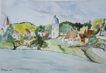 Aquarell 48 x 36 cm - Originalzeichnung E. Hoffmann