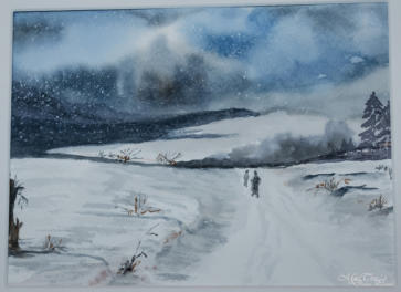 Aquarell 18 x 13 cm - Anlehnung W. Baxrainer Stil