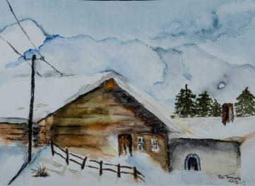 Aquarell 18 x 13 cm - Anlehnung W. Baxrainer Stil