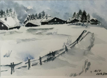 Aquarell 18 x 13 cm - Anlehnung W. Baxrainer Stil